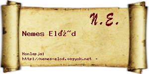 Nemes Előd névjegykártya